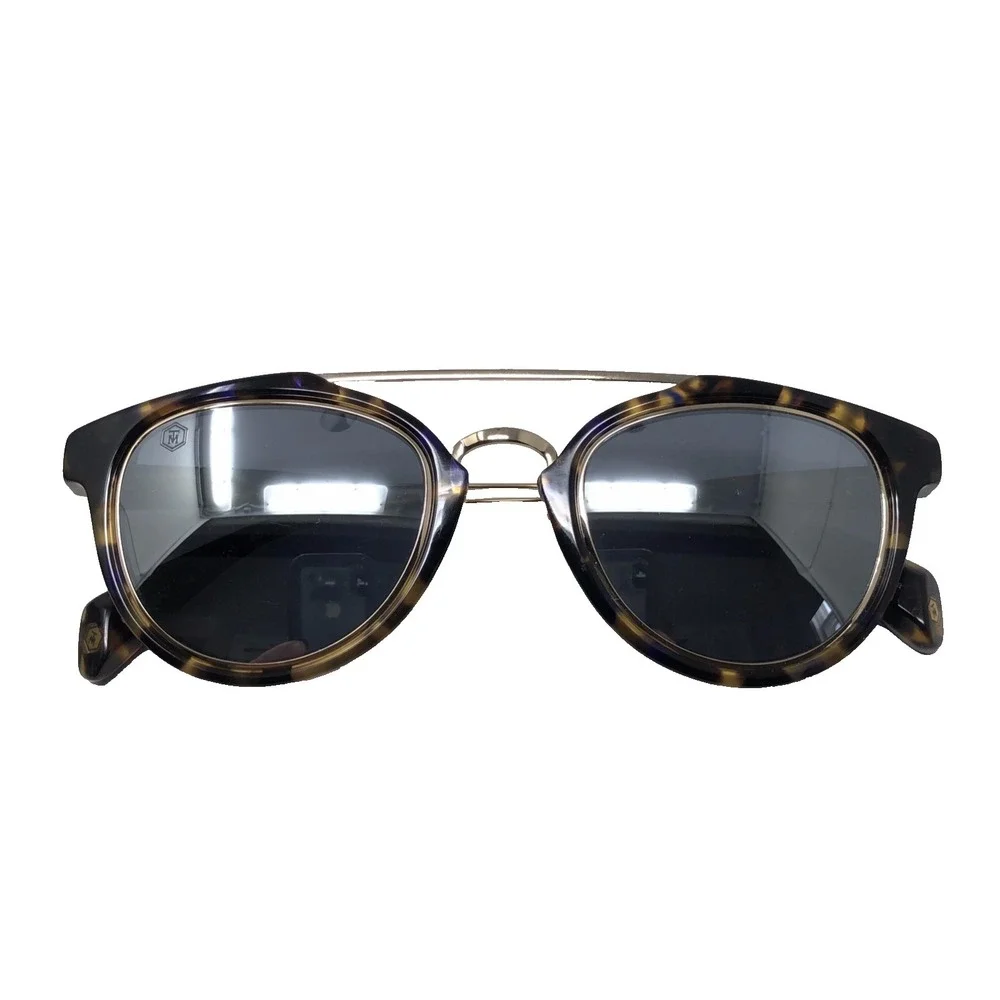 Taylor‎ Morris Roll Right Sunglasses Womens Tortoise Brown Round Mirrored Lens